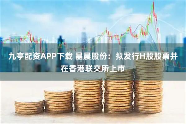 九亭配资APP下载 晶晨股份：拟发行H股股票并在香港联交所上市
